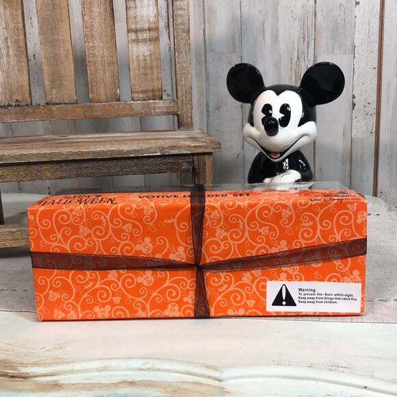 Brand New in Package Vintage Mickey Set of 3 Votive Holders from the Parks - Picture 5 of 12